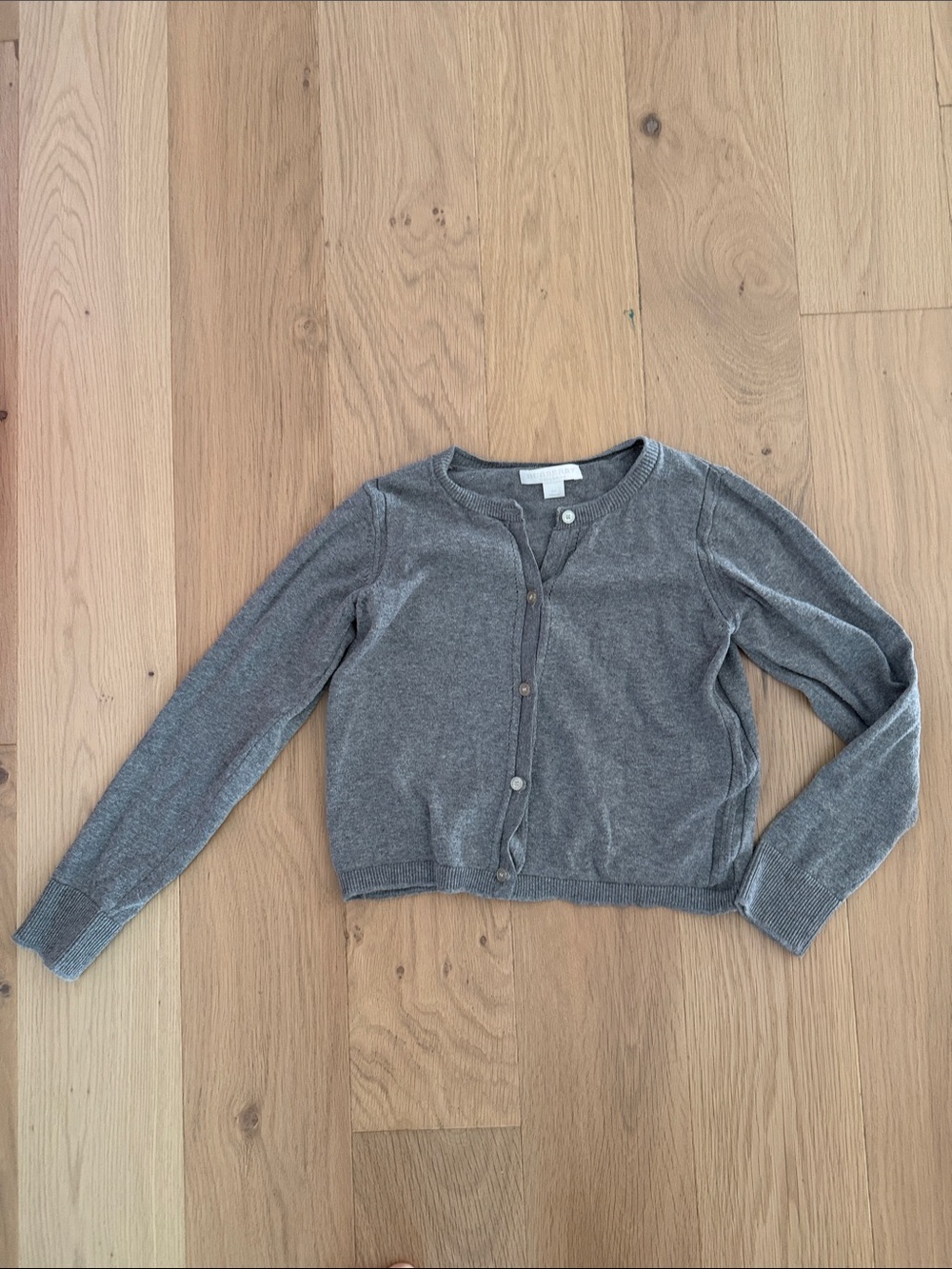 Burberry Girls' Gray Button-Front Crewneck Cardigan